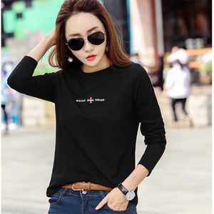 In the spring and autumn is natural pure cotton long sleeve T shirt yards loose embroidery cotton render unlined upper garment LJ200815