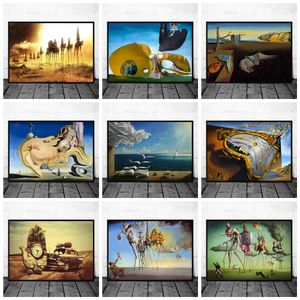 Sammanfattning Canvas målningar berömda surrealism av Salvador Dali -affischer och skriver ut väggkonst canvas Bilder för heminredning