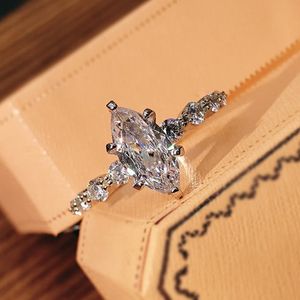 Anéis de casamento minimalista 925 Sterling prata anel de prata gota de água branco 5a cúbico zircônia príbido configuração de diamante promessa de moda jóias para mulheres anéis tamanho 6-9 com caixa