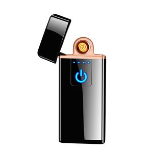 Ultra-Thin USB Lighter Charging Touch Screen Sensor Lighter Windproof Flameless Lightweight Cigarette Cigar Lighter