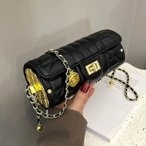 Luxurys designers väskor kvinna diamantgitter handväskor enkel axel messager väska cylindriska plånböcker kedja mini handväska pu designer väskor