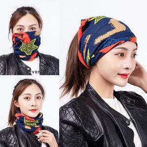 Beanie/Skull Caps Women Retro Letter Printed Hats Par Thin Baotou Hat Unisex Multi Kinetic Energy Scarf Mask Outdoor Warm Chemotherapy Ha