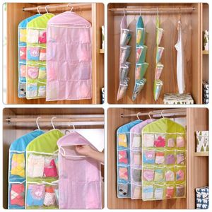 Storage Bags Pockets Wardrobe Hanging Holder Socks Briefs Organizer Clothing Hanger For Closet Shoes Underpants StorageStorage