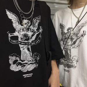 Männer T-Shirts Hemd Für Männer Engel Gedruckt Goth T Grafik Hip Hop Übergroße Gothic Kleidung Mode Harajuku Lose T-shirts männer