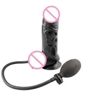 Dlx enorm uppblåsbar dildo pump stor rumpa plug penis realistisk stor mjuk sugkopp sexig leksak för kvinnor produkt lesbisk