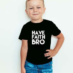 T-shirts Heb Geloof Bro Jesus Kinder T-shirt Peuter Pasen Shirt Schattig Trendy Kid's Grafische T-shirts Baby Boy Mode Kleding Kind Tops Doek