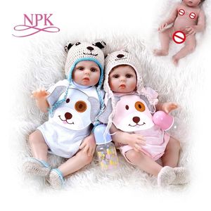 48cm Bebe Doll Reborn Toddler Girl and Boy Sweet Full Body Soft silikonowa realistyczna zabawka w kąpieli dla niemowląt Wodoodporna 220505