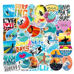 50pcs adesivos de surf ao ar livre acessórios de skate decalques esportivos de verão para laptop garrafas de água de skate