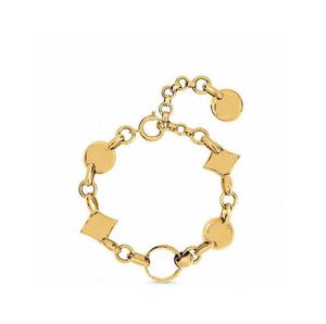 Popular High Quality Gold Color Choker Necklace Chain Letter Charm Bracelet Bangle Have Stamps For Women Ladies Party Jewelry With Box