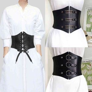 Waist and Abdominal Shapewear Sexy Corset Wide Pu Leather Belt Cummerbunds s for Women Elastic Tight High Slimming Body Shaping Girdle 0719