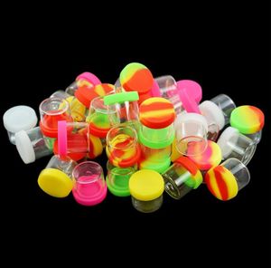 Smoking Accessories 6ML Glass Bottle Jar Silicone Seal Cover Container Portable Innovative Design For Herb Miller Powder Pill Hot Cake SN4522