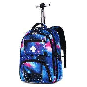 Malas de malas Trolley Saco Mala de Viagem Ombro Travel Mochila School Estudantes Arrastar Rod Bagagem de 18 polegadas