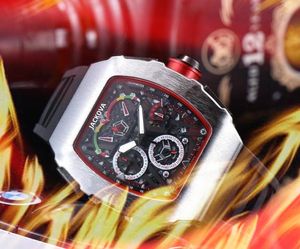 Movimento al quarzo automatico da uomo Orologi di marca Cronometro 43mm Cinturino in caucciù Sport d'affari Importato specchio di cristallo batteria montre de luxe Orologi da polso regali