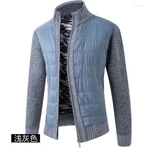 Mäns västar Casual Loose Cardigan Sweater Spring and Autumn Fashion Stand-up Collar Trend Knit Shirt Youth Plus Fleece Warm Jacket Phin22