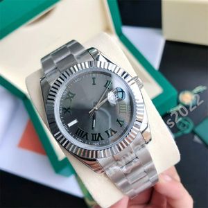 orologio da uomo di lusso ZR maker 41mm quadrante grigio romano movimento 2813 cinturino automatico in acciaio inossidabile pieno argento orologi da polso di design meccanico