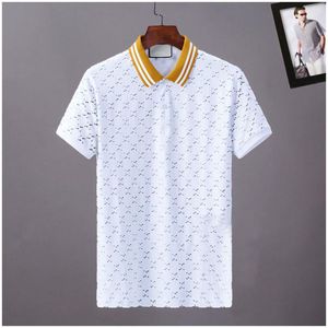 22SS Verão Brand Roupas Designer de Luxo Poloscirts Homens Casual Polo Moda Cobra Bee Imprimir Bordado T Shirt High Street Mens Pólos M-3XL Atacado