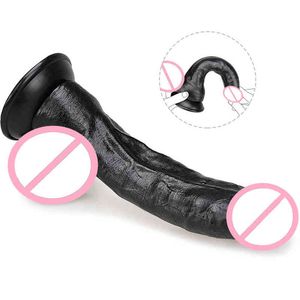 NXY DILDO DONGS Soft Black Big Dildo Sex Toys For Pales Strong Sekcja Realistyczna Fałszywe penis Penis Butt Plug Anal Masaż Anal Masaż Dorośli sklep 220511