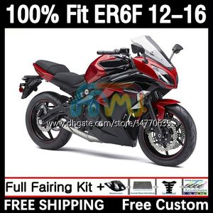 Kawasaki Ninja için OEM gövdesi 650R 650 R er6 f er 6f 2012-2016 gövdeyi 11dh.13 er-6f er6f 12 13 14 15 16 650-r 2012 2013 2015 2016 Enjeksiyon Kalıp Kaplama Kiti Işık Kırmızı