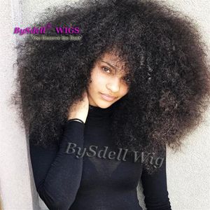 Wholesale curly hairstyles for black women for sale - Group buy Afro Fluffy Kinky Curly Big Hair Wig Synthetic African Black Women spherical Hairstyle Lace Front Wigs for Black Women247q