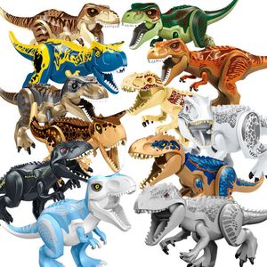 Groot formaat geassembleerde Jurassic Dinosaur Building Blocks Toys Park Compatibel Major Brand Simulation Animal Rex Raptor Kid Gifts 220608