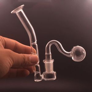 Tubos de óleo de canudo de vidro Adaptador J-Hook para Bong Ash Catcher Acessórios Super filtro 14 mm Feminino Pirex grosso Cachimbo de água para fumar