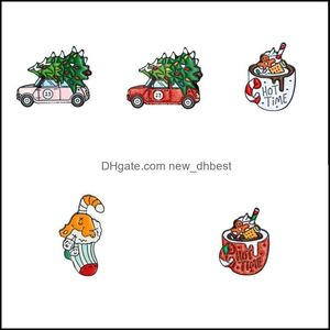 Wholesale tree ornaments for sale - Group buy Pins Brooches Jewelry Cartoon Alloy Christmas Pins Ornaments Trolley Glass Candy Modelling Badge Accessories Socks Drip Oil Tree Personalit