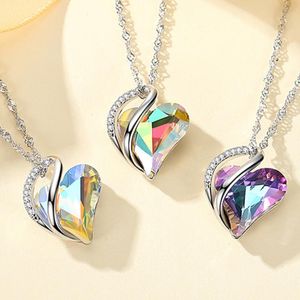 Älskar Ocean Heart Pendant januari december Birthstone Jewelry Valentines Day Mothers Anniversary