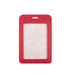 PU Leather vertical ID Card Holder Simple Lightweight Portable Cardholder Fair work card with custom logo