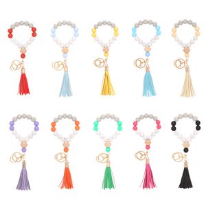 Lady Tassel Nyckelring Armband Party Favor Pendant Silikon Armband Gummi Armband Mode Keychain Wristlet Bangles Holder Armband Ring Smycken B8019