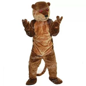 Halloween Brown Otter Mascot Costume Top Quality Cartoon Rabbit Character Outfits Suit Unisex Adults Outfit Christmas Carnival Fancy Dress