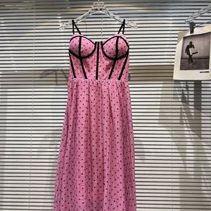New design womens pink color flower print spaghetti strap padded high waist maxi long dress party vestidos SML