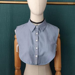 Papillon donna blu collare falso per donna camicia tinta unita collari finti abiti da uomo camicetta staccabile accessori superiori Emel22