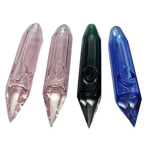 4.5 inch Diamond shape Glass Pipe stone Spoon Oil Burner Pipes 48g Handcrafted Bubbler Smoking Pipes