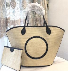 Mode Rattan Frauen Schulter PETIT BUCKET Wikcer Gewebt Weibliche Handtaschen Große Kapazität Sommer Strand Stroh Taschen Casual Totes Geldbörsen