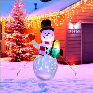 Juldekorationer 1,5 m uppblåsbar snögubbe doll led nattljus figur trädgård leksaker party 2022 US EU plugchristmas