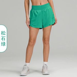 Lu-yoga Tracker короткие новые высокие талию женские шорты йоги с твердым спортивным спортзалом.