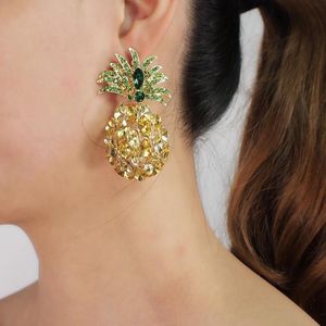 Orecchini pendenti in cristallo di ananas con lampadario pendente per le donne Gioielli da spiaggia Boho Orecchini con strass Dichiarazione Moda Bijoux 2022Dangle