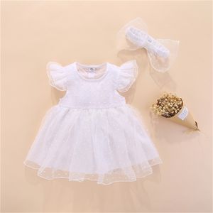 Född baby klänning spetsuppsättning 3 månader babykläder min första födelsedag 6 baby kläder flicka sommar prinsessan tutu romper bodysuit lj201222