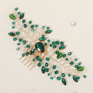 emerald crystal hair comb headpoxes dark green green accessories Queen Queen Queen for Brides Girl Barrettes