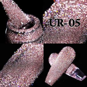 Nail Gel Toy 7 5ml Rosa Reflekterande Glitter Polsk Silver Lila Sequins Söt av UV Art Manicuring 0328