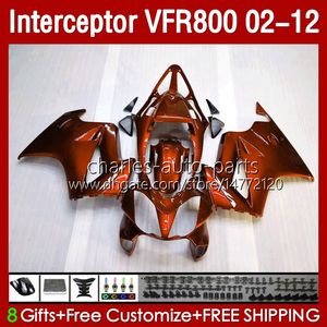 Fairings For HONDA Interceptor VFR800 VFR 800 RR CC 800RR VFR800RR 02 03 04 05 06 07 Gloss Orange Body 129No.104 800CC 2002 2008 2009 2010 2011 2012 VFR-800 02-12 Bodywork