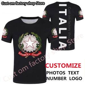 İtalya T Shirt Diy Bedava Özel Yapım İsim Numarası Ita T Shirt Nation Flag It İtalyan Ülke İtalya Koleji Baskı Metin Giysileri 220620