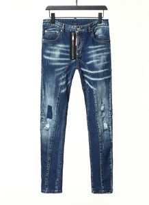 Горячие дизайнеры продаж мужчина джинсы дыра светло голубой темно серая италия бренд бренда Man