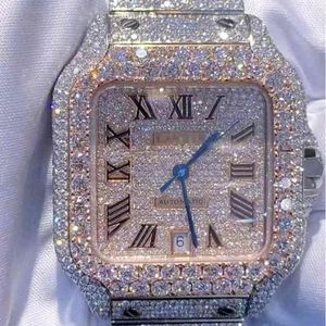 la personalizzazione dell'orologio con diamanti in pietra moissanite Mosang può superare il tt dell'orologio impermeabile con movimento meccanico automatico da uomo C7