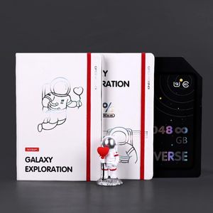 Notepads Galaxy Exploration Yaratıcı Ciltli Bant Dizüstü A5 Günlüğü Gündem Izgara / Boş Kağıt 96 Levhalar DIY 2022 Planlayıcısı Kaynağı