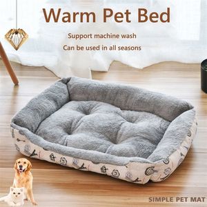 baby soft large Pet Dog Bed Cat kennel Warm Cozy Dog House Soft Fleece Nest Dog Baskets Mat Autumn Winter Waterproof Kennel 210224