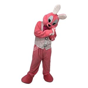 Christmas Pink Rabbit Mascot Costumes High quality Cartoon Character Outfit Suit Halloween Outdoor Theme Party Adults Unisex Dress