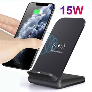Wholesale stand charger samsung for sale - Group buy 15W Qi Wireless Charger Stand For iPhone SE2 X XS MAX XR Pro Samsung S20 S10 S9 Fast Charging Dock Station Phone Charger217q