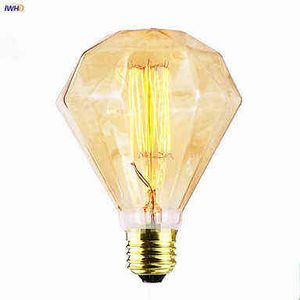 IWHD Diamond Ampoule Edison Lâmpada Lâmpada E27 40W Decoração Industrial Lampada Retro Lamp ST64 T30 Lampara Lâmpada vintage Bombillas H220428