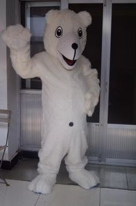 Högkvalitativa White Bear Mascot Kostym Halloween Jul Fancy Party Cartoon Character Outfit Suit Vuxna Kvinnor Män Klänning Karneval Unisex Vuxna